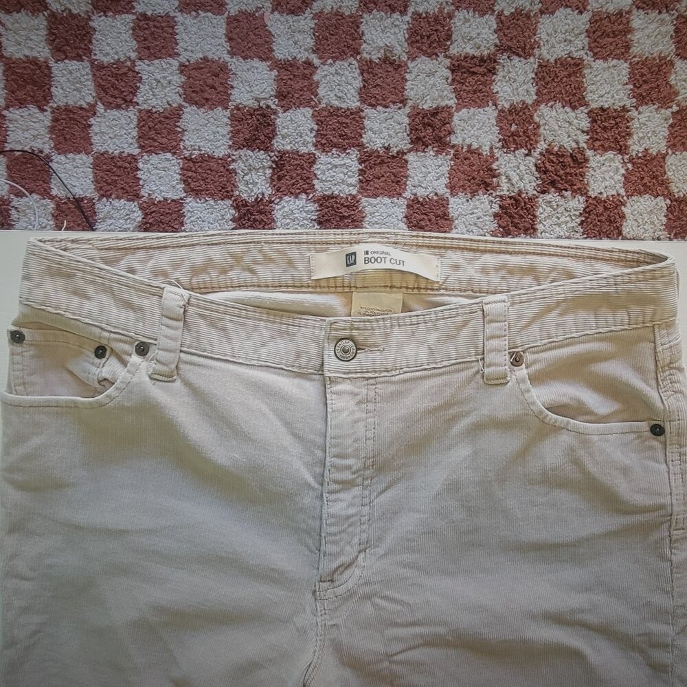 Gap Women's Western Bootcut Corduroy Pants Cream 16 | 33
